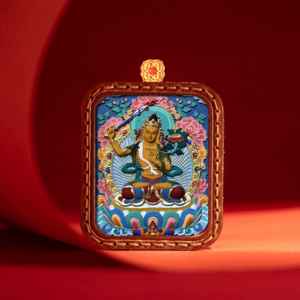 Pure handmade Manjushri Bodhisattva Thangka pendant