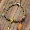 Tibetan beef bone carving Buddha bone string holding tiger tooth dzi beads - 图片 2