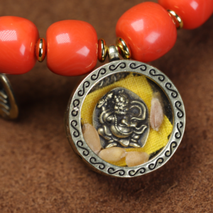 Coral barrel bead - 图片 2