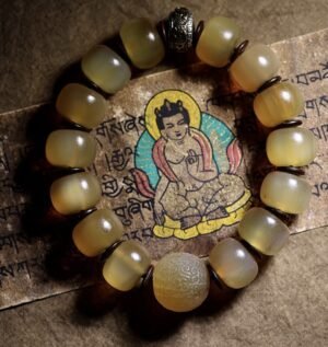 Natural goat horn beads bracelet