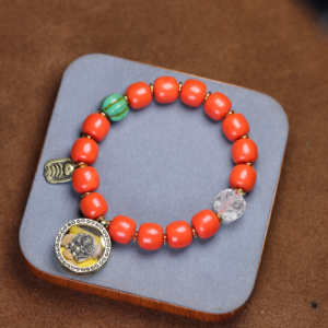 Coral barrel bead