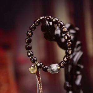 Natural cinnabar for inlay ten thousand character star and moon Bodhi child cultural play bracelet