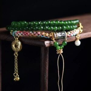Hand-woven green agate necklace - 图片 2