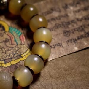 Natural goat horn beads bracelet - 图片 4