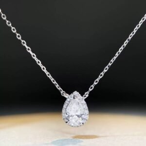 Pure silver water droplet pendant