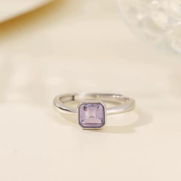 Natural amethyst sterling silver ring - 图片 3