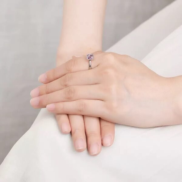 Natural amethyst sterling silver ring