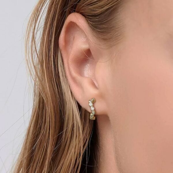 French diamond ear buckle sterling silver