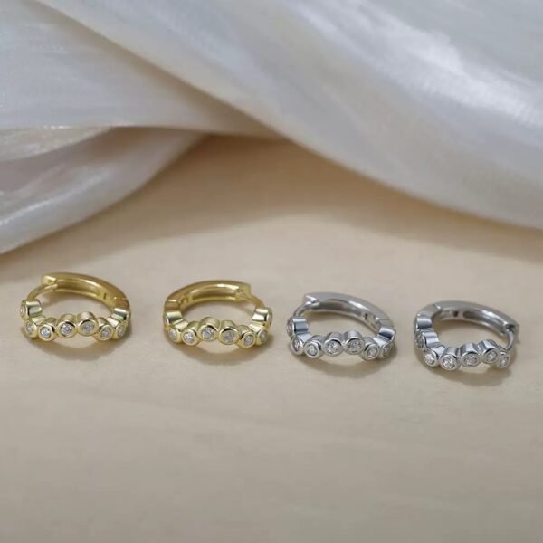 French diamond ear buckle sterling silver - 图片 3
