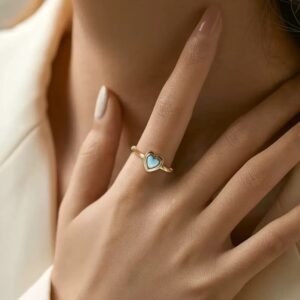Natural stone love ring
