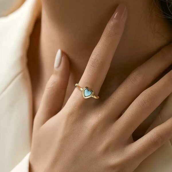 Natural stone love ring