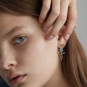 Bow silver earrings