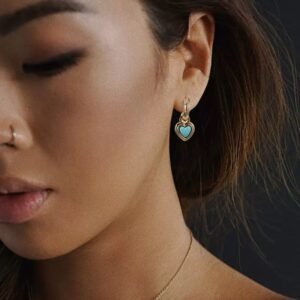 Natural stone sapphire earrings