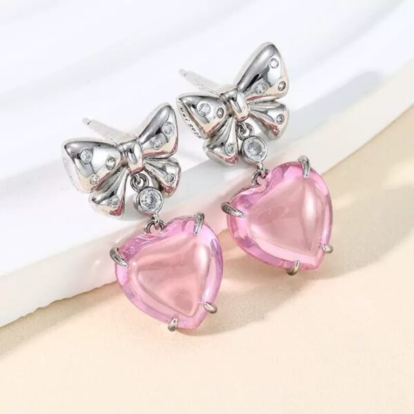 Sterling silver butterfly gemstone earrings - 图片 2