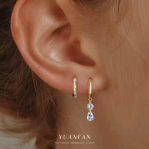 Sterling silver diamond earrings